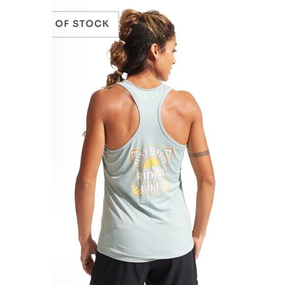Pearl Izumi Women's Midland Graphic UPF Fast-Drying Tank in Dawn Grey Happy, L - Picture 2 of 9